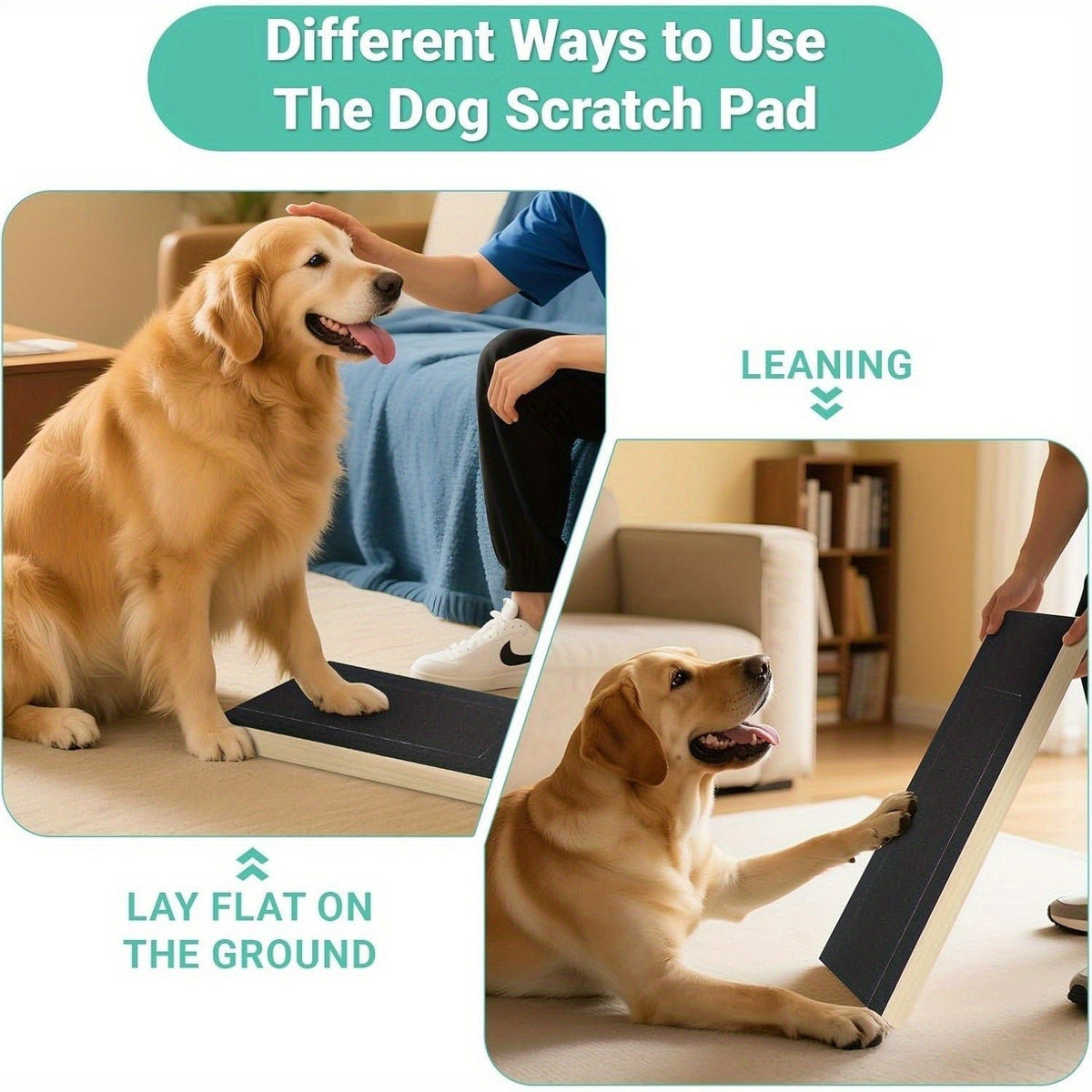 Dog Scratch Pad for Nails | 65°) Foldable Nail File Scratch Board, Includes 2 Sandpaper Sheets, Nail Clipper Alternative for Dogs, with or without Bracket - product image 8