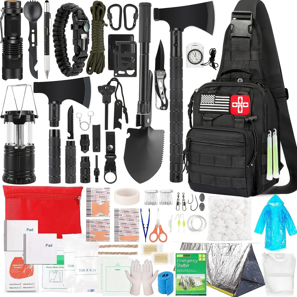 272-Piece Survival Gear Kit with Tactical Bag – Crossbody & Molle Bag Options – Emergency Survival Equipment with Fire Starter, First Aid & Outdoor Tools for - product image