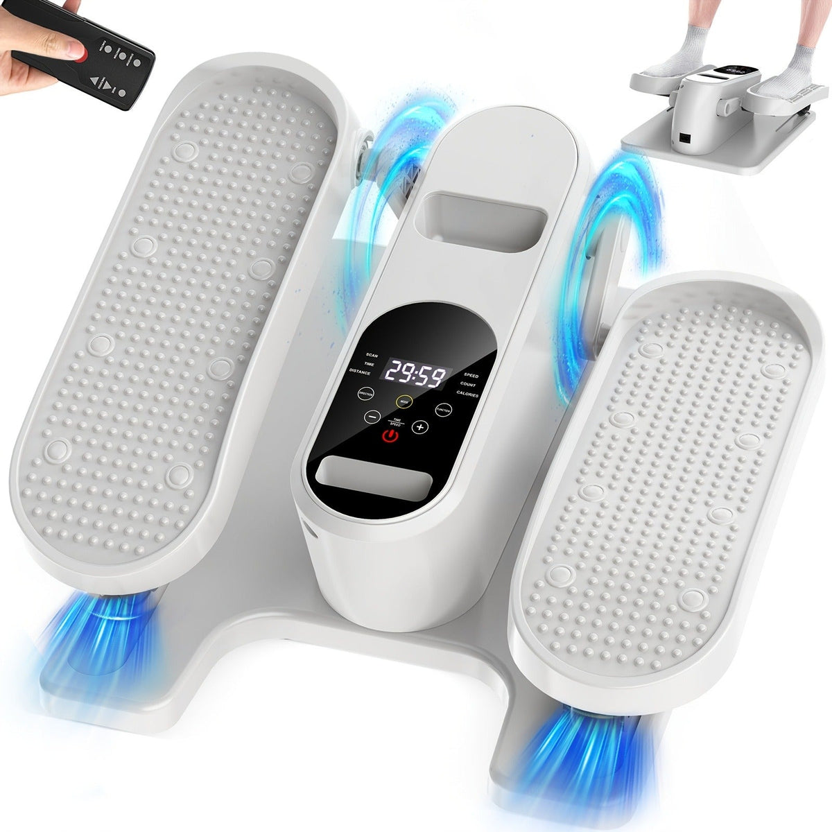 Under Desk Elliptical Machine | 12-Speed Electric Seated Leg Exerciser, Quiet & Carry-along Foot Pedal Trainer with Remote, for Seniors & Home Office Workouts - product image 2