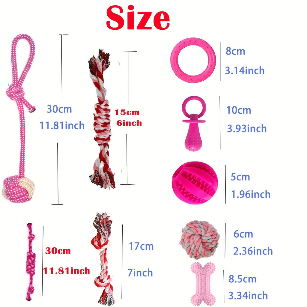 Puppy Teething Chew Toys Pink Bundle 5 or 8 Pack Soft Dog Toothbrush Toy & Interactive Chew Balls for Small Dogs – Cute Puppy Toy Set for Teething Relief - product image 7