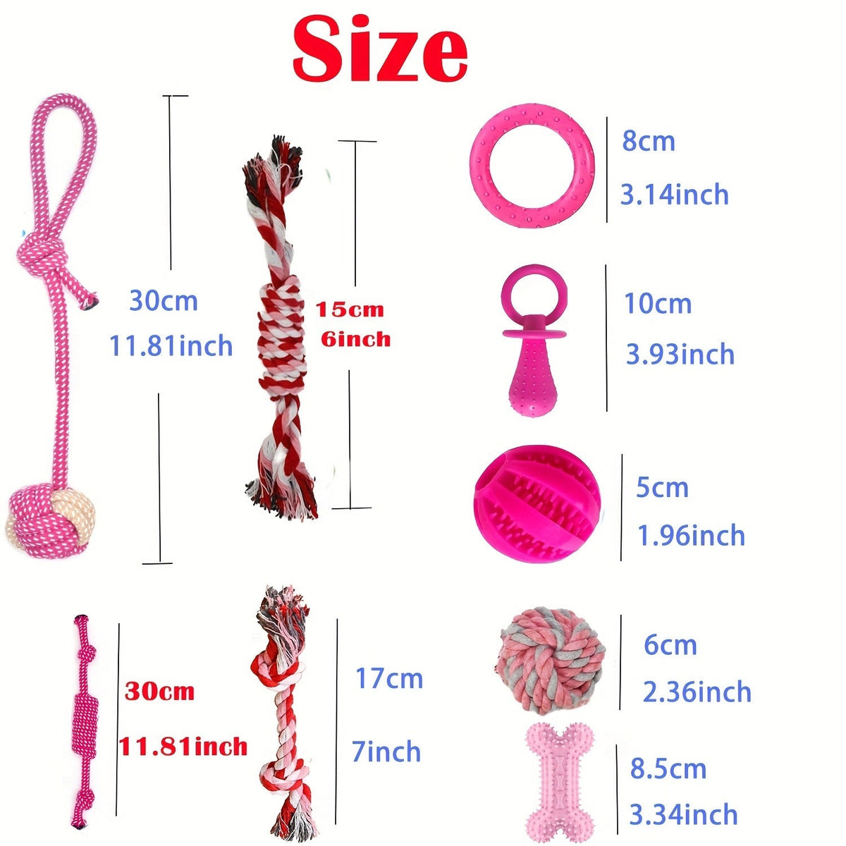 Puppy Teething Chew Toys Pink Bundle 5 or 8 Pack Soft Dog Toothbrush Toy & Interactive Chew Balls for Small Dogs – Cute Puppy Toy Set for Teething Relief - product image 7