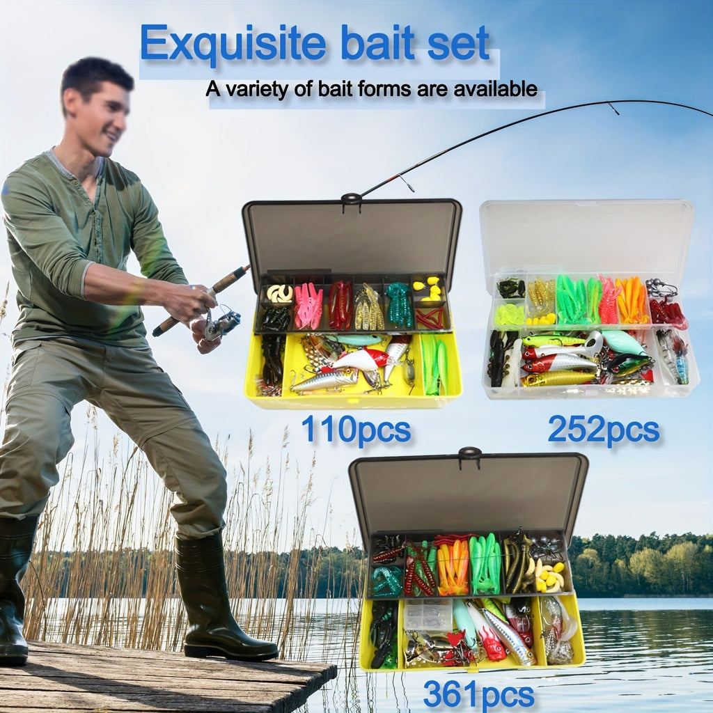 Mixed Plastic & Metal Baits, Hooks, Swivels & Jig Hooks (361 pcs) – Fishing Lures Kit with Tackle Box - product image 3