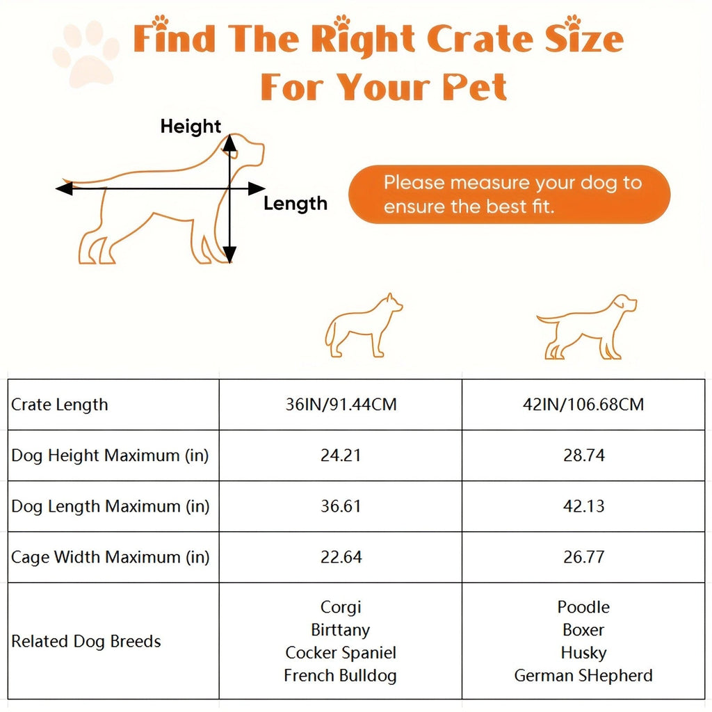 36 Inch Carry-along Reinforced Kennel for Indoor & Outdoor Use | Folding Metal Dog Crate with Divider & Removable Tray - product image 6