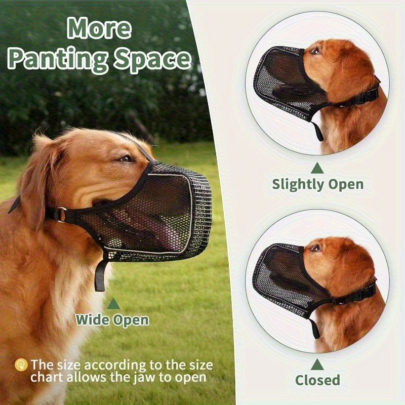 Dog Muzzle Reflective Mesh 2 Pack Anti-Bite Full Coverage with Adjustable Straps – Sizes M L XL XXL – Soft Breathable Polyester Dog Mask for Grooming Vet - product image 6