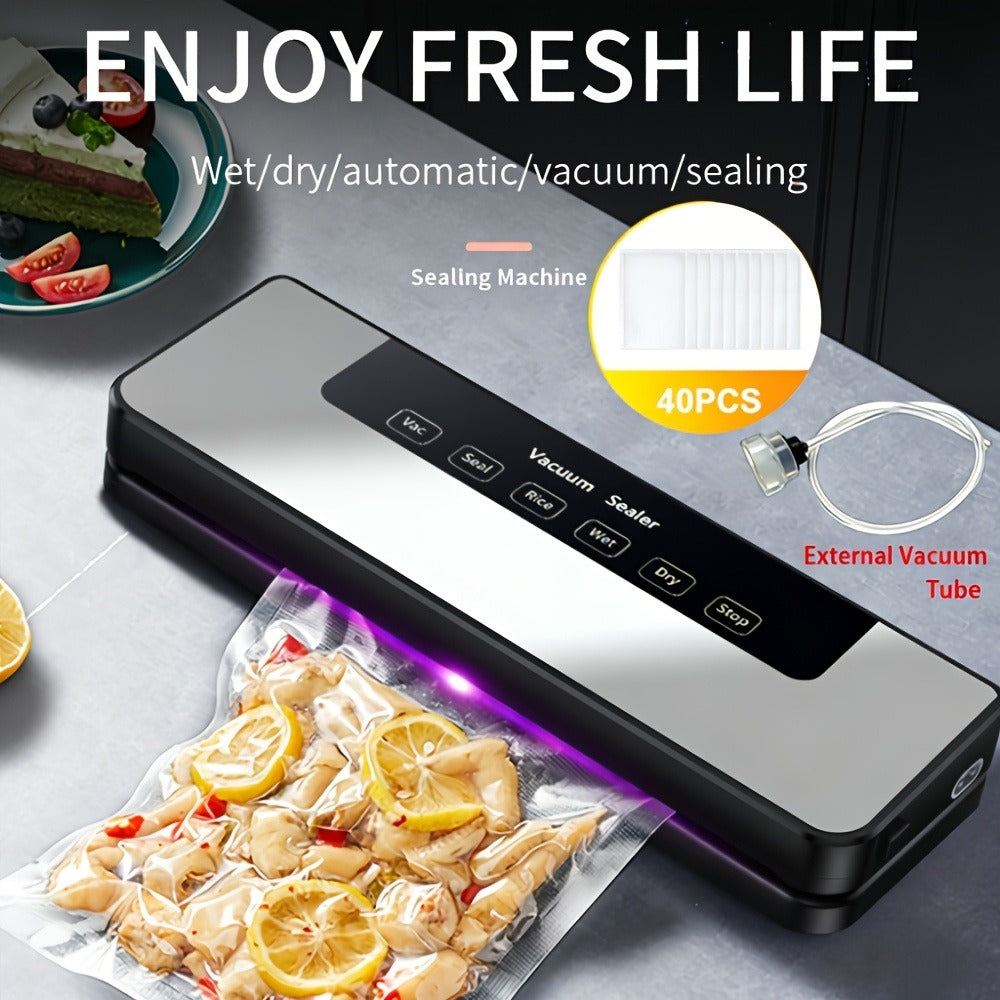 Vacuum Sealer Machine 65KPA with 40 Bags – Wet & Dry Mode – 6-in-1 Food Preservation Sealing System for Home & Kitchen - product image 6