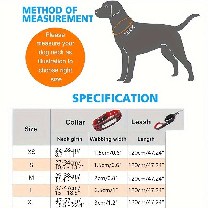 Personalized Dog Collar & Leash Set with Engraved Name Tag – XS – Reflective Custom Collar for Small, Medium & Large Dogs and Cats – XL - product image 5