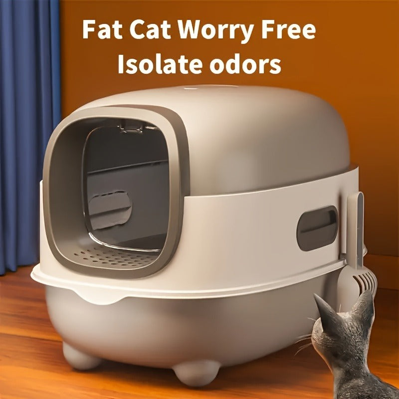 Collapsible Top Entry Design, Splash-Proof Walls, Space-saving Size for Small Spaces, Suitable for Kittens and Adult Cats – Enclosed Cat Litter Box with Odor - product image 4