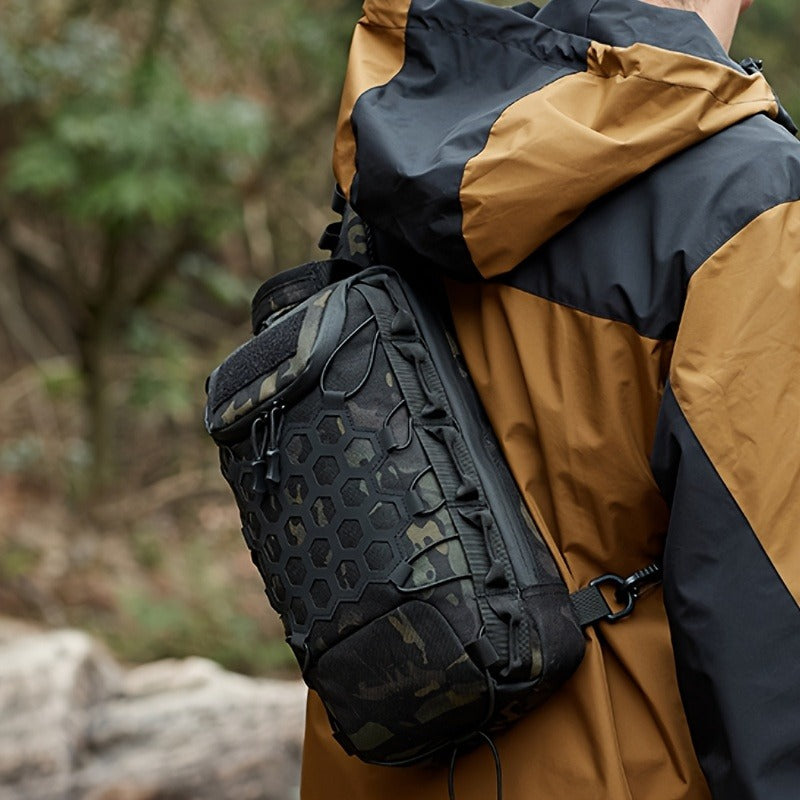 Large Capacity Tactical Chest Pack, Waterproof Nylon EDC Crossbody Bag for Hiking, Cycling, Fishing & Camping, Multi-Compartment, Adjustable Strap | MOLLE - product image 4