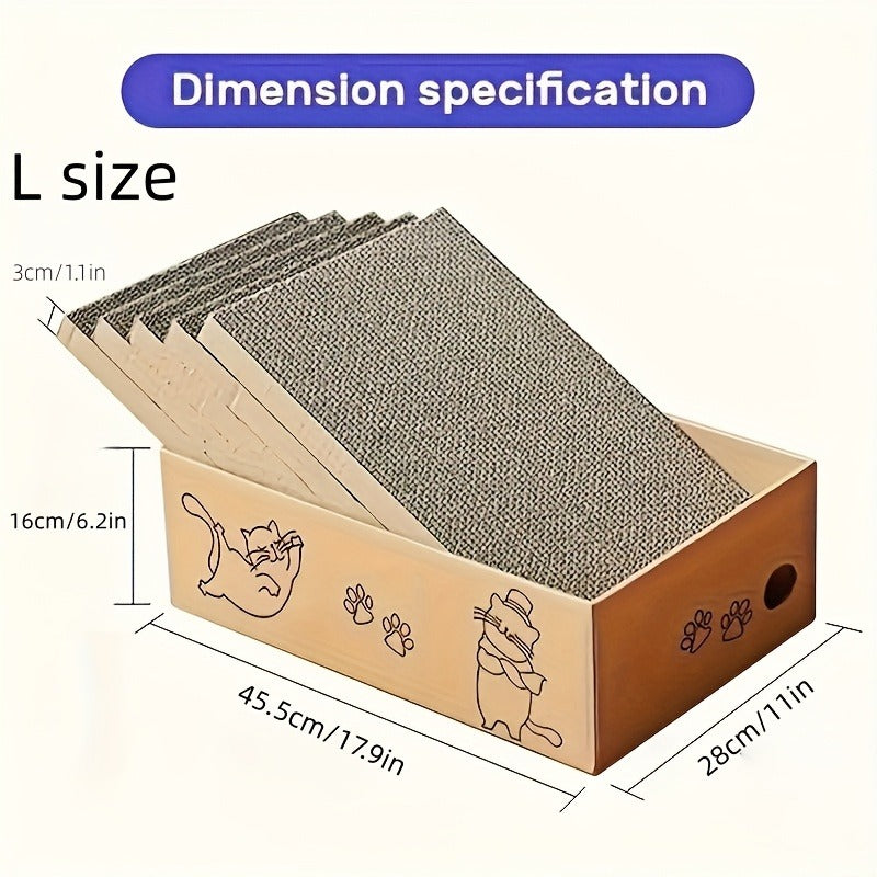 Cardboard Cat Scratching Board 5pcs Reversible Extra Large with Box Indoor Cat Scratch Pad Sofa Resting Playing Lounge Set Regular and XL for Happy Pets - product image 6