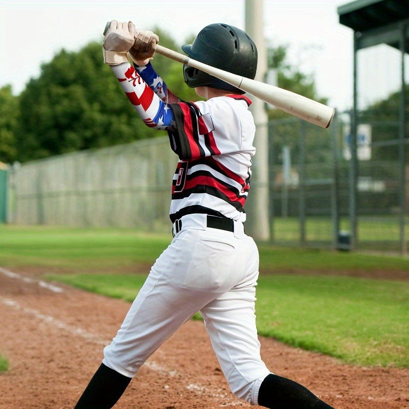 American Flag Star Design Compression Sports Elbow Covers, Anti-Slip UV Protection for Men Women, Ideal for Games Parties Outdoor Events | Patriotic Baseball - product image 4