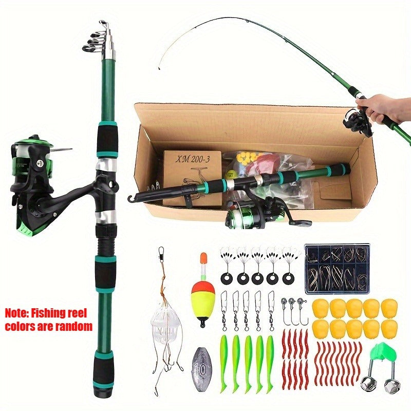 Fishing Rod and Reel Combo Complete Tackle Set with Line Soft Bait & Hooks Fast Action Freshwater Saltwater Fishing Kit for Beginners Adults for Everyday Use - product image