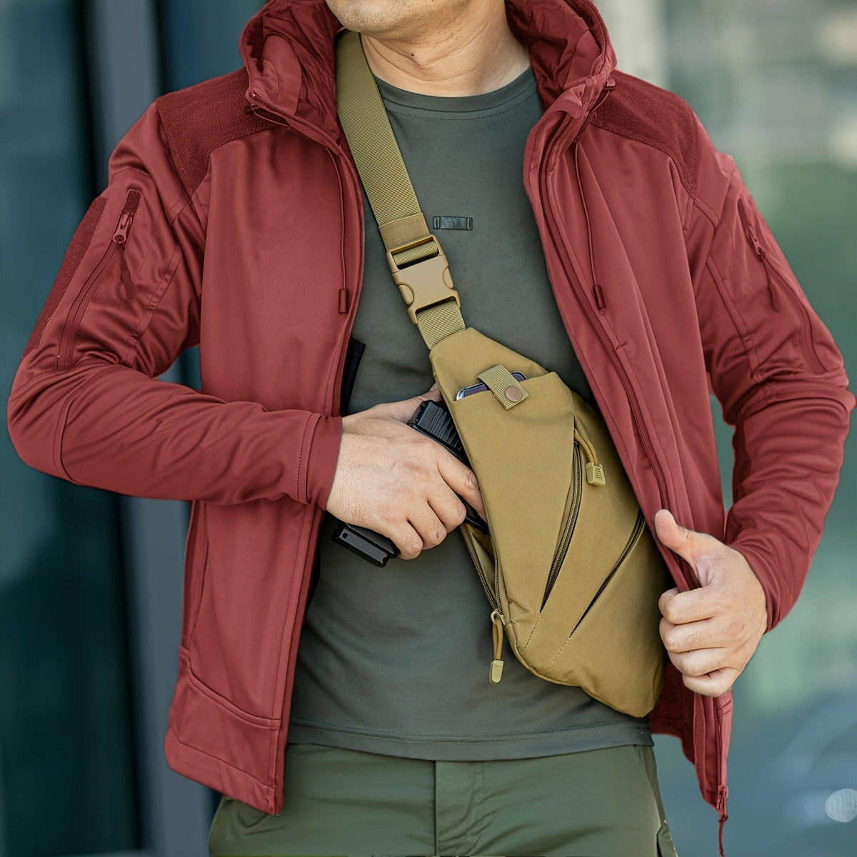 Anti-Theft Sling Bag Men Crossbody Chest Pack Oxford – Featherlight Shoulder Bag with Adjustable Strap, Multiple Compartments & Zipper, Left & Right Hand - product image 5