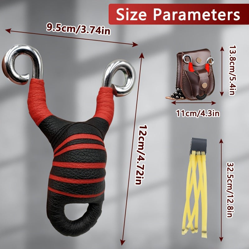Alloy Slingshot Set for Adults | High-Velocity Pocket Slingshot with 2 Replacement Rubber Bands, 100 Mud Beads & Carry Bag, Powerful Hunting Slingshot for - product image 2