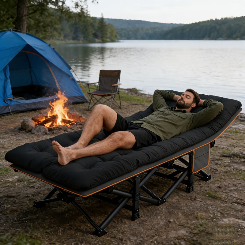 Heavy Duty Folding Bed 500 600 700 LBS Capacity Extra Large Travel-friendly Camping Cot Guest Bed with Optional Mattress Sturdy Steel Frame Flip-Up Collapsible - product image 9