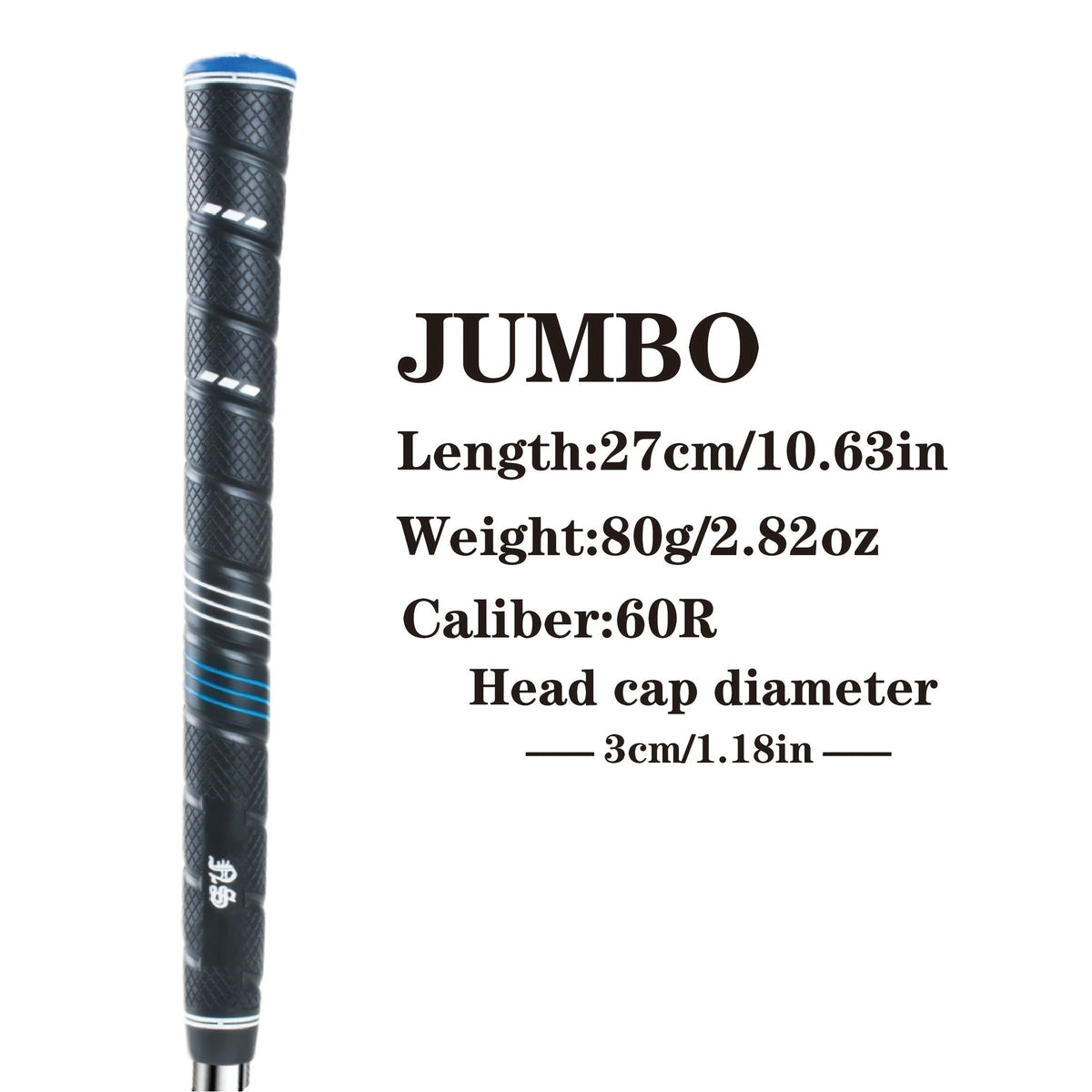 Oversized Golf Grips 10-Pack – Ergonomic Precision Control Design for All Skill Levels with Custom Texture & Enhanced Durability – Jumbo Blue Soft Rubber - product image 5