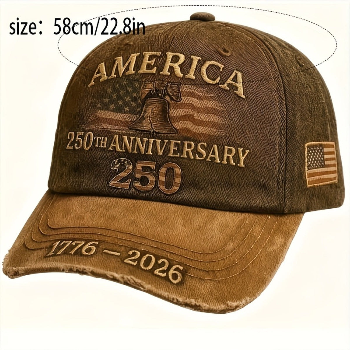 Adjustable Vintage American Flag Hat for Men Women, Unisex Independence Day Gift, History Enthusiast Festive Cap, Single or 3-Piece Set – 250th Anniversary - product image 7