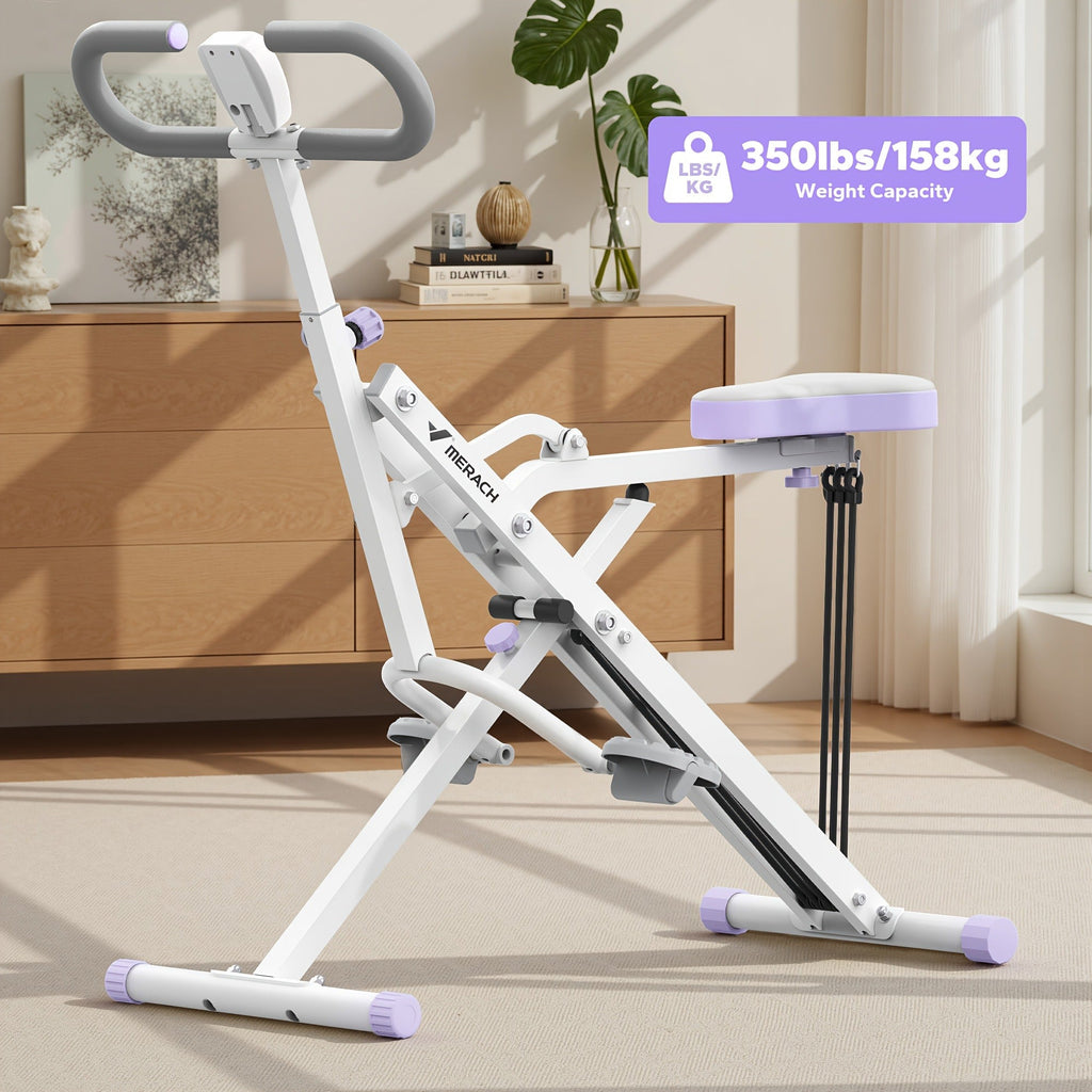 Collapsible Glute Trainer with LCD Display, 3 Resistance Bands, 350 lbs Capacity, Home Gym Leg & Back Workout – Rowing Machine 2-in-1 Squat & Row - product image 4