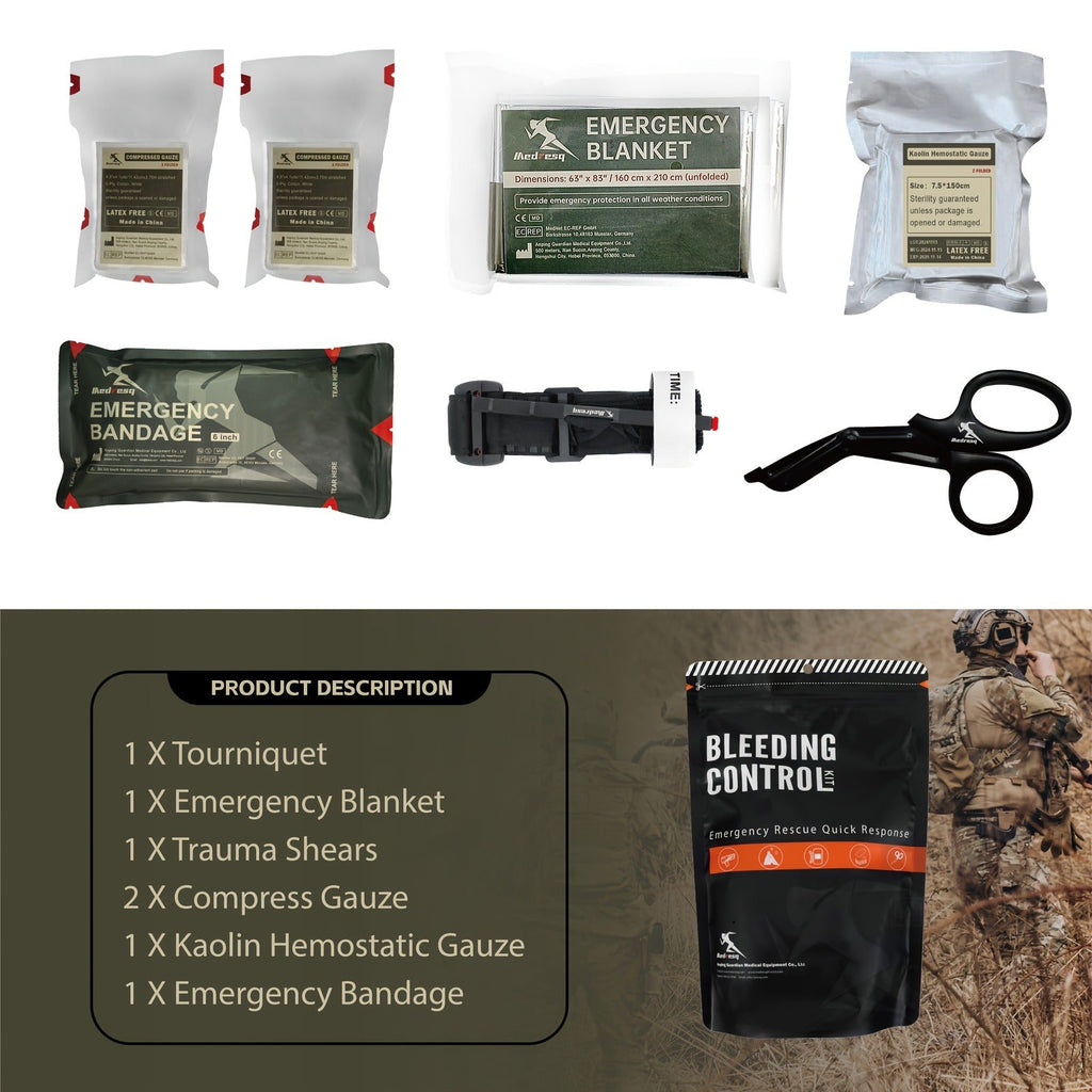 IFAK Trauma Kit Compact Black | Survival First Aid Kit with Bandages, Compressed Gauze & Scissors for Car, Family Trips, Outdoor Adventures, Hiking & Emergency - product image 3