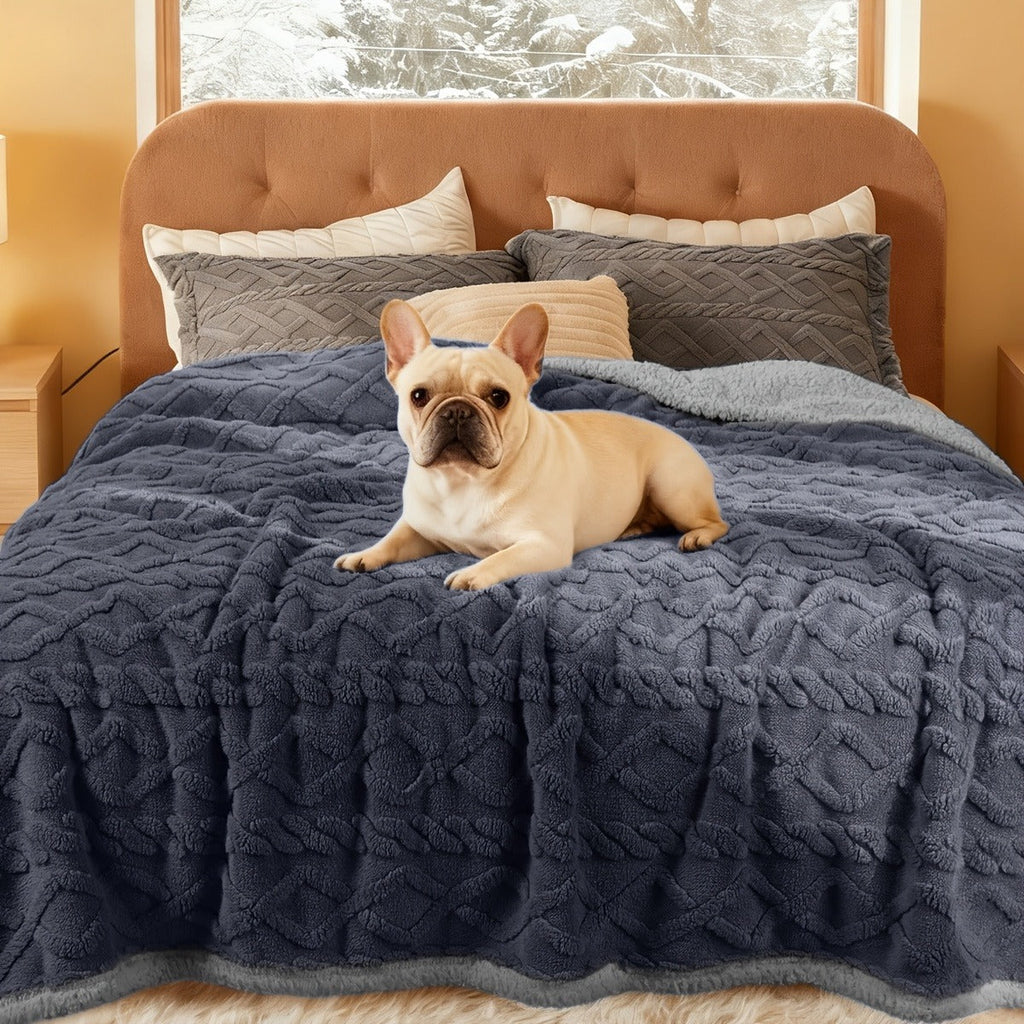 Reversible Sherpa Fleece Pet Throw Cover for Small Medium Large Dogs & Cats, 6 Sizes, 4 Colors – Liquid-Proof Dog Blanket for Sofa & Bed - product image 12