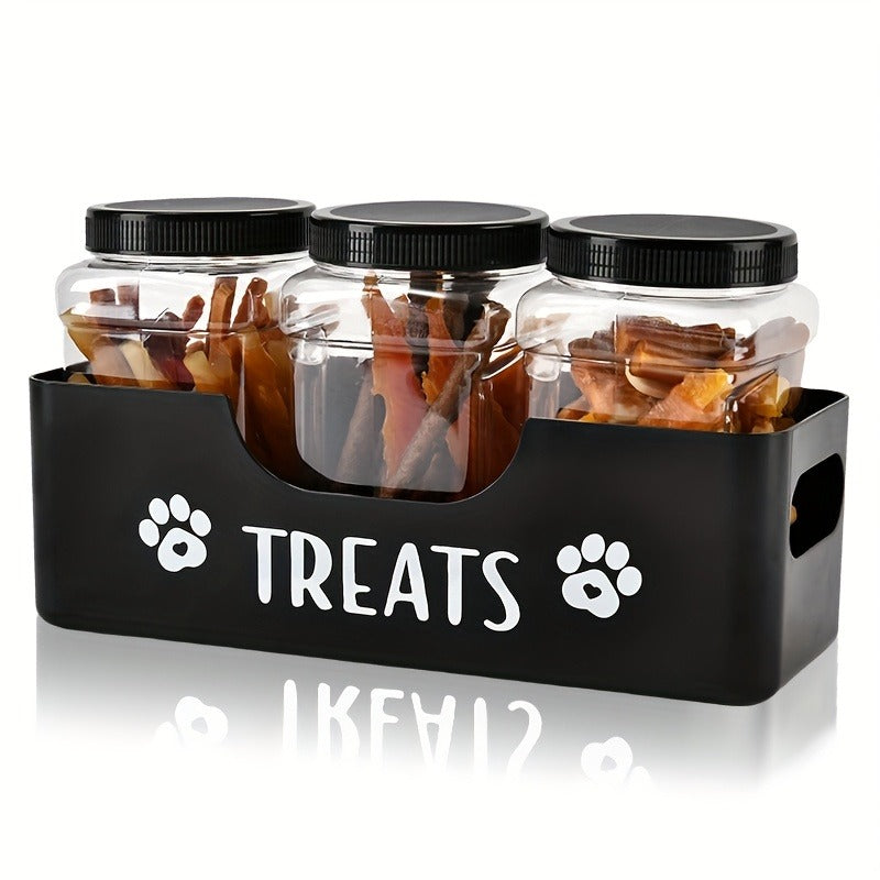Airtight Pet Food Storage Container Set – 3pcs Plastic Jars with Lids, Farmhouse Style Snack Box for Dogs & Cats, Sturdy BPA-Free Treat Organizer, Kitchen - product image 3