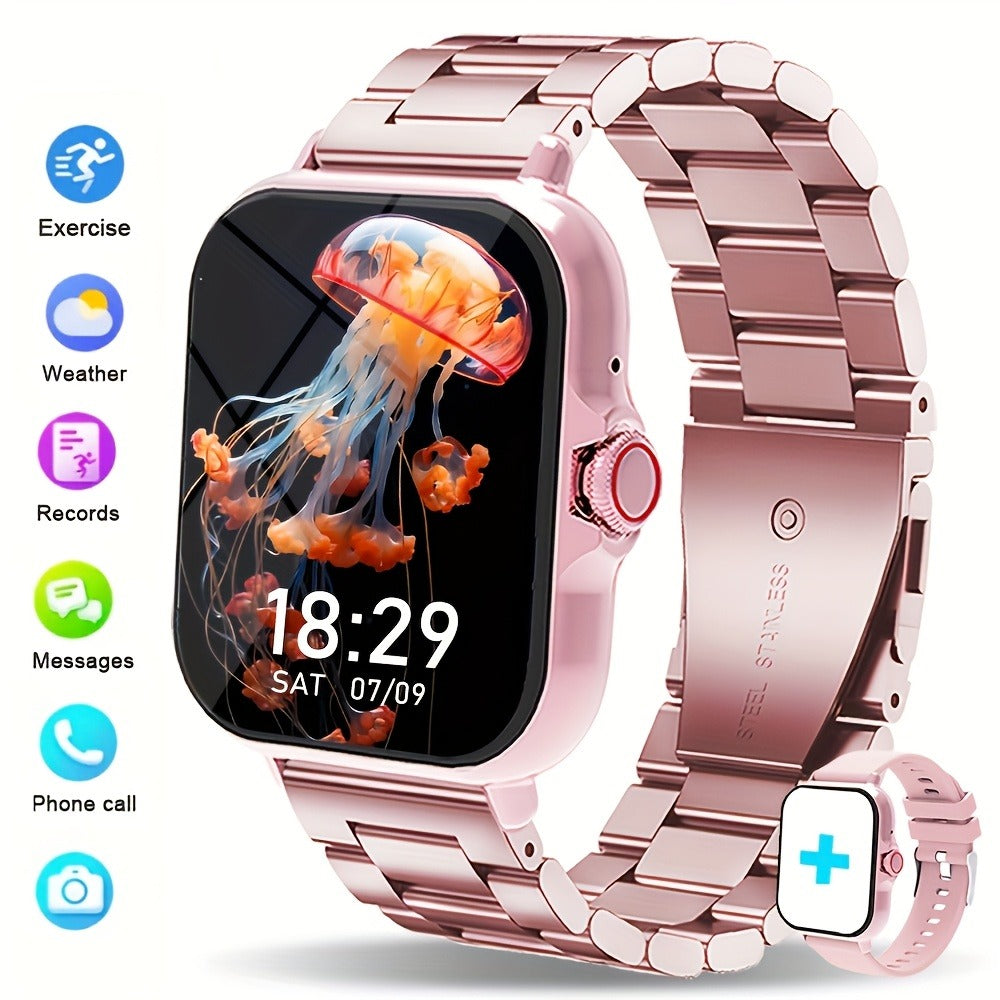 100+ Sports Modes, Fitness Activity Tracker, Heart Rate Monitor, Pedometer, Compatible with Android & iPhone, Perfect Gift – Smart Watch with Answer & Make Calls for Women Men