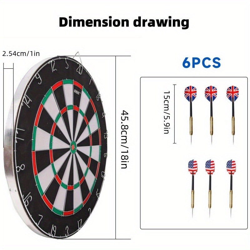 18 Inch Professional Sisal Bristle Dartboard Set – High-Density Double-Sided Board for Training Competition Game Night Christmas Gift – Regulation Size Steel - product image 3