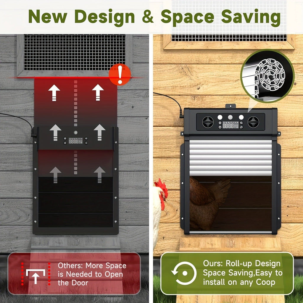 Automatic Chicken Coop Door Solar Powered – Poultry Coop Management – KA-200 Aluminum Alloy Auto Door with Timer, Light Sensor, Anti-Pinch Safety, Remote - product image 7