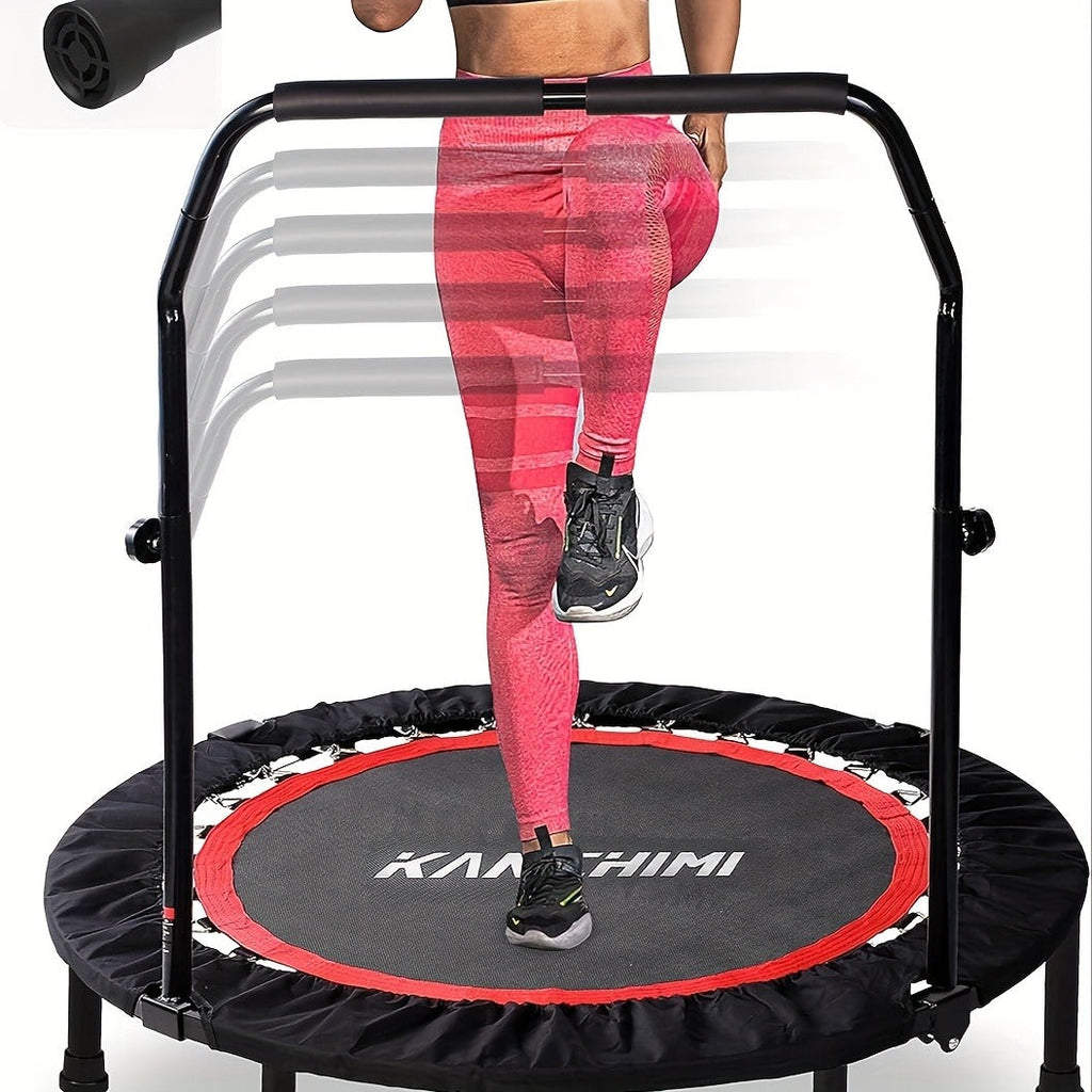40" Foldable Mini Trampoline Rebounder for Adults & Family Indoor Fitness, Weight Loss & Cardio Workout | Small Jumping Bed for Home Gym