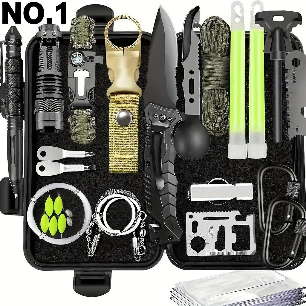 Tactical Survival Kit Multi-Tool Box | Emergency Outdoor Gear with Magnesium Fire Starter, Flint & First Aid Supplies for Camping, Hiking, Hunting & SOS - product image 2