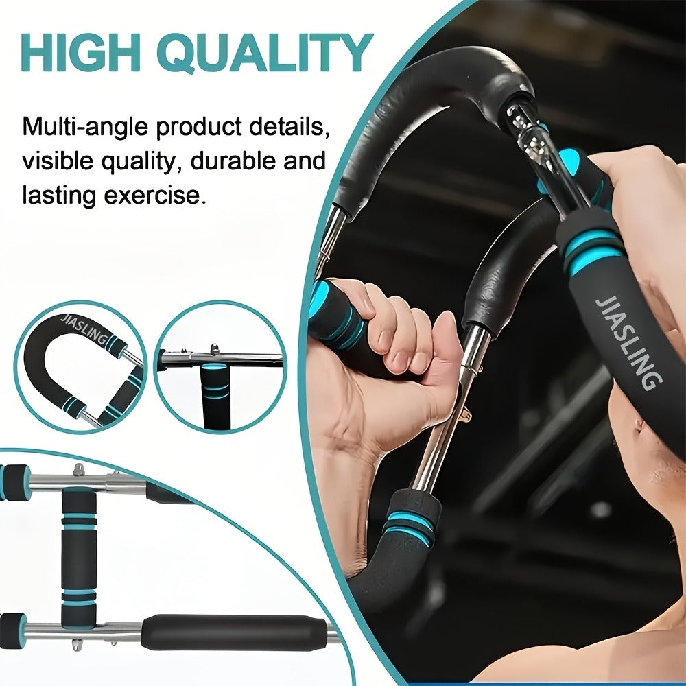 Arm Strength Trainer U-Shaped Spring Resistance Bar – Carry-along Home Gym Chest Expander & Forearm Strengthener with 2-Level Adjustable Resistance Bands - product image 7