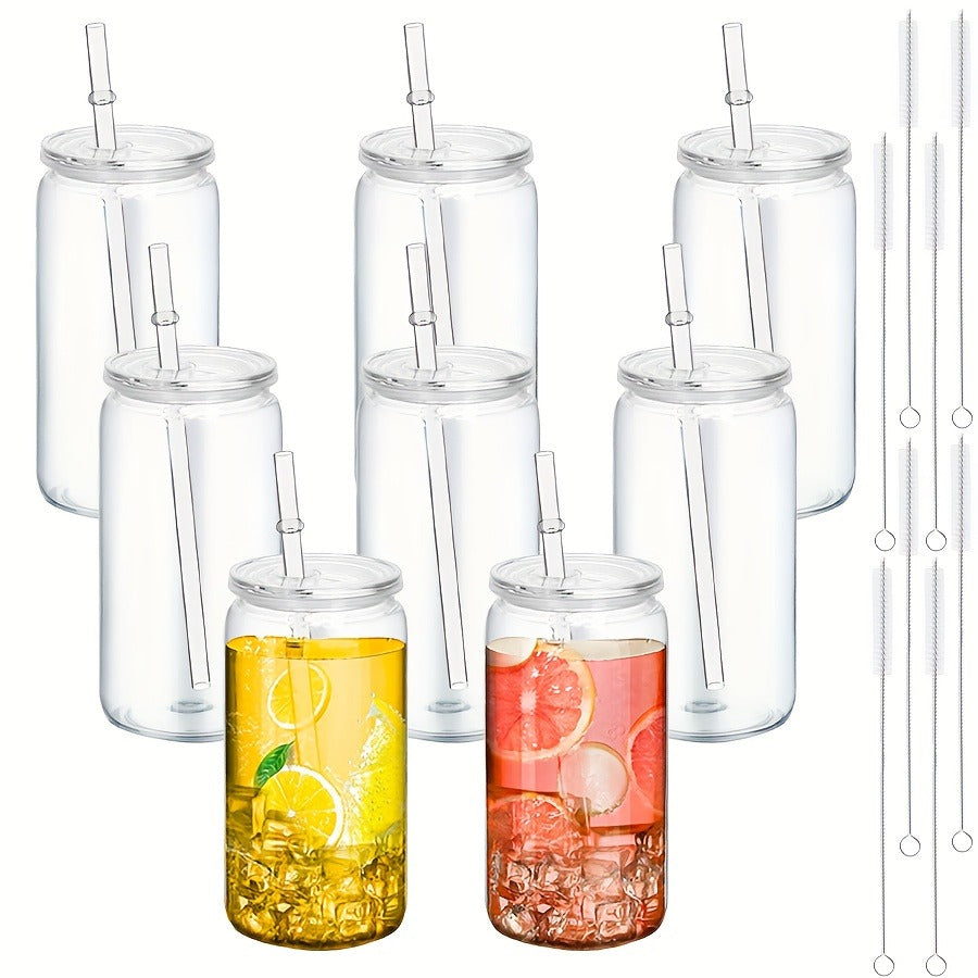 16oz Plastic Cups with Lids and Straws Bulk 25pcs Set Clear Flat Bottom Tumbler Single or Double Wall for Iced Coffee Boba Water Juice Party Favors Christmas - product image 4