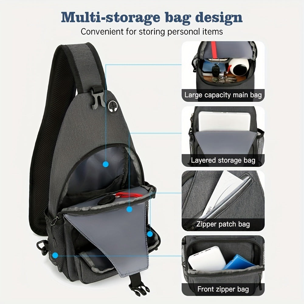 Crossbody Bag for Women & Men, Large Capacity Single Shoulder Bag with Zipper, Featherlight Multi-Pocket Design, Casual Sling Bag for Travel, Hiking, Work - product image 18