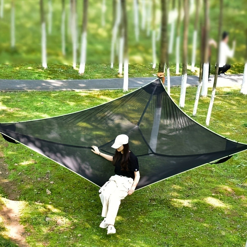 Outdoor Triangle Hammock Multi-Person – Sturdy Hanging Hammock for Adults & Kids – Large Aerial Tree Tent, Mesh Swing Camping Hammock for Backyard, Camping - product image 7