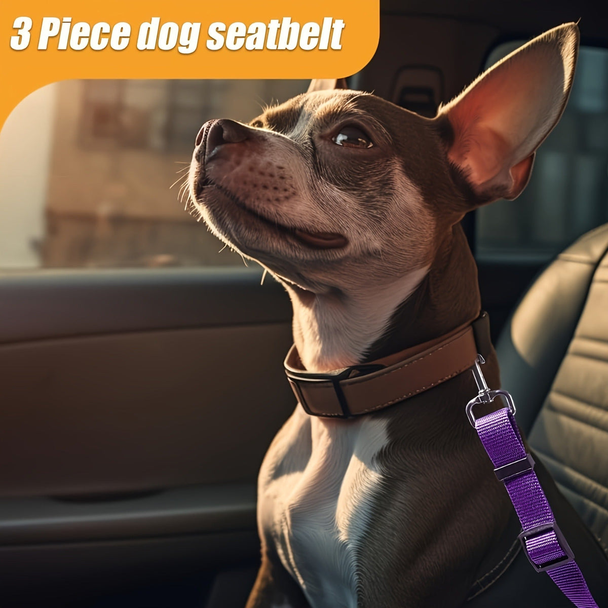 Secure Pet Travel for All Cars SUV Trucks – Dog Car Seat Belt Safety Harness 2 Pack Adjustable Universal Vehicle Tether with Quick-Release Buckle & Anti-Tangle - product image 6