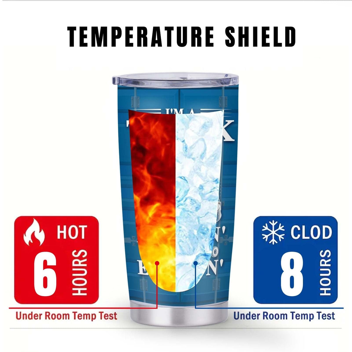 Truck Driver Tumbler 20oz Stainless Steel Insulated Coffee Cup with Lid Birthday Gift for Husband Son Grandpa Nephew Farmer Truck Driver Men for Kitchen & Dining