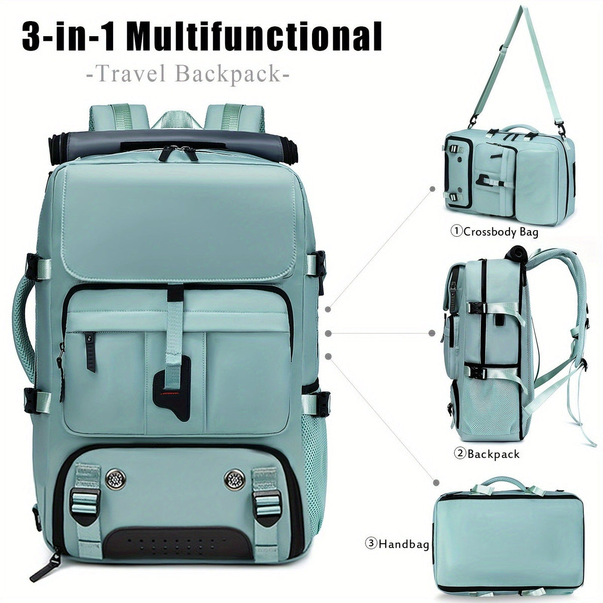 Waterproof Soft Shell Daypack for Men & Women, Multi-Functional Travel Rucksack for Business, College & Daily Commute, Multiple Colors Available – Large - product image 12