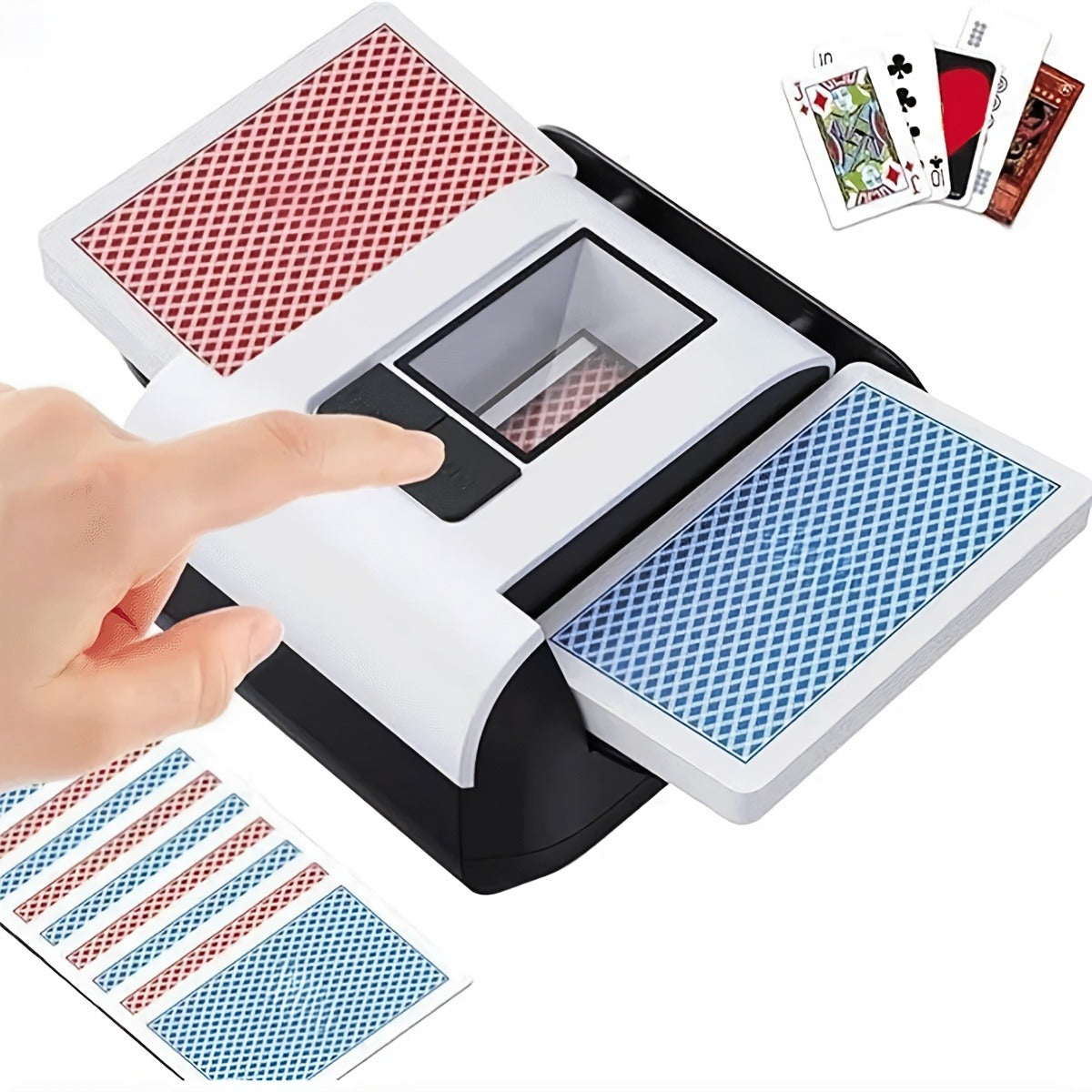 Automatic Card Shuffler USB Rechargeable 2000mAh Smart Sensor Dual Mode One-Button Start Hands-Free for Texas Hold'em Bridge Blackjack Family Card Games for - product image 2