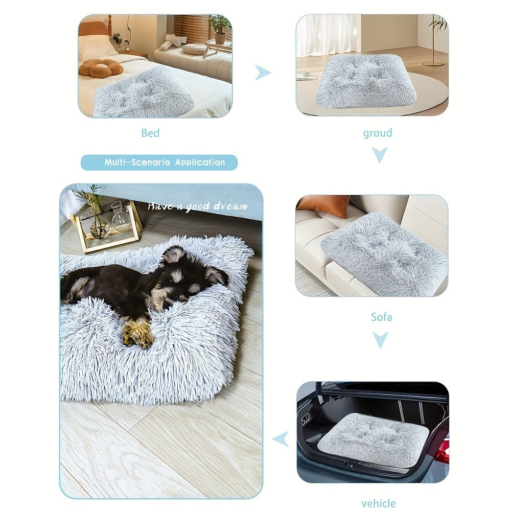 Oversized Plush-Lined Dog Bed & Cat Pad | Thick Warm Washable Polyester Pet Bedding for All Breeds | S, M, L, XL - product image 6