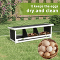 Chicken Nesting Box 3 Hole Wood Laying Box with Asphalt Roof for Hens – Indoor Outdoor Chicken Coop Nesting Boxes Fits Up to 3 Chickens – Gray – 37.5" L - product image