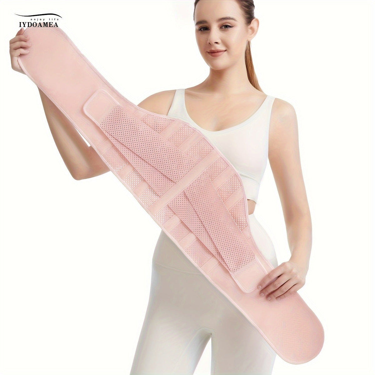 Breathable Back Brace Air Mesh with 4 Steel Plates & 2 Spring Stays – Anti-Skid Adjustable Lumbar Support Belt for Work, Men Women, S – XXL in 3 Colors