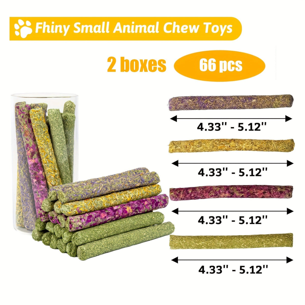 Timothy Hay Sticks 66pcs – Dental Health Chews for Small Pets – Natural Handmade Chew Toys & Treats for Rabbits, Guinea Pigs, Hamsters, Chinchillas, Rats - product image 5