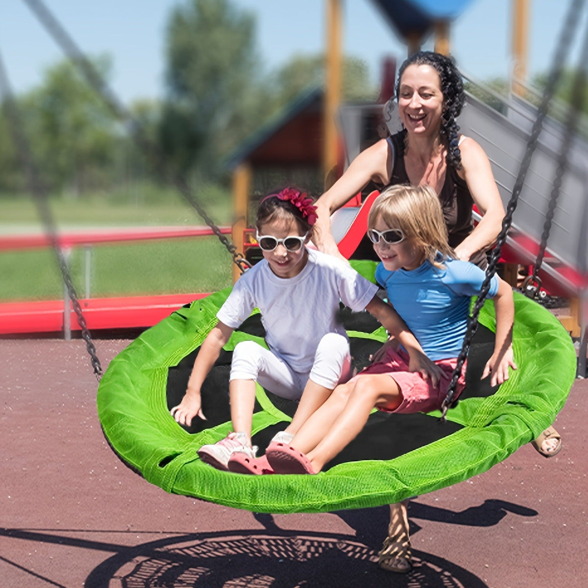Kids Disc Swing 40 Inch | Anti-Slip Tree Swing with Adjustable Straps Powder Coated Frame Indoor Outdoor Play