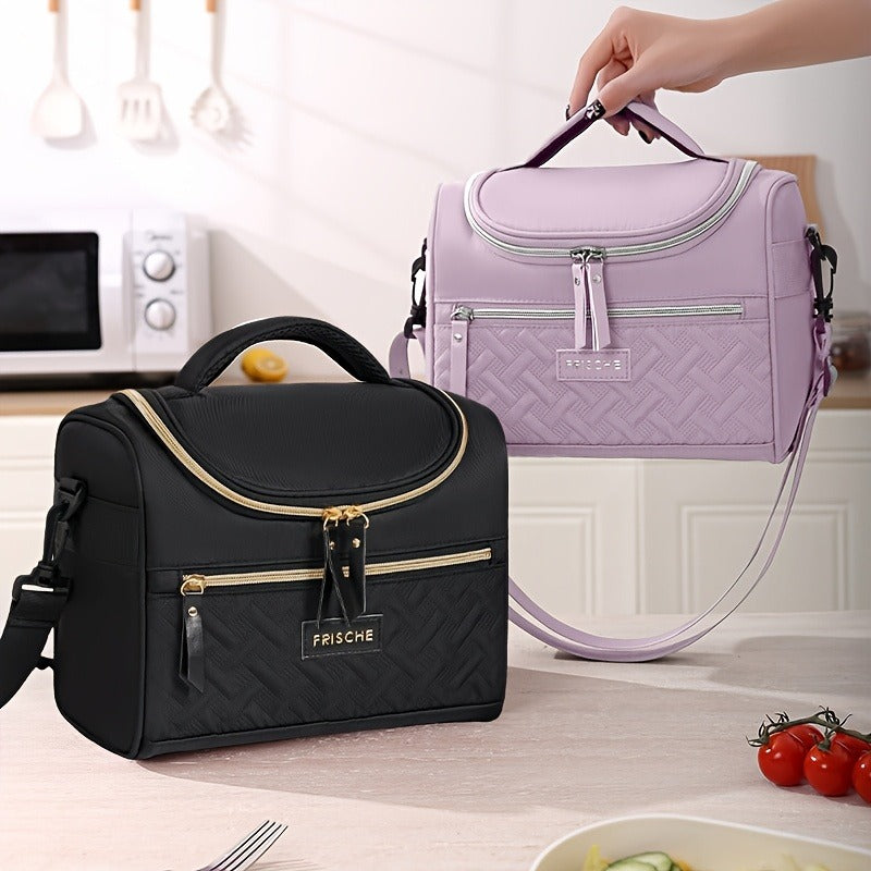 Insulated Lunch Bag Cooler Tote with Padded Shoulder Strap Leakproof Washable Polyester Meal Prep Bag for Work Picnic School Outdoor Activities Men Women for Everyday Use