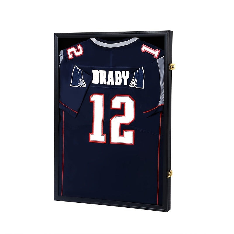 Jersey Display Case Shadow Box – Lockable UV Protection Frame for Baseball Basketball Football Soccer Hockey Sport Shirt, Matte Black - product image 5