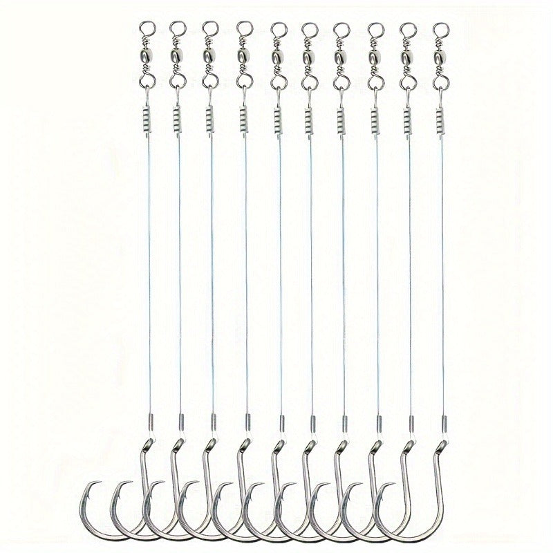 Octopus Offset Steel Fishing Hooks for Catfish, Bass, Saltwater & Freshwater, Size 1/0 to 7/0 – Circle Hooks 50pcs