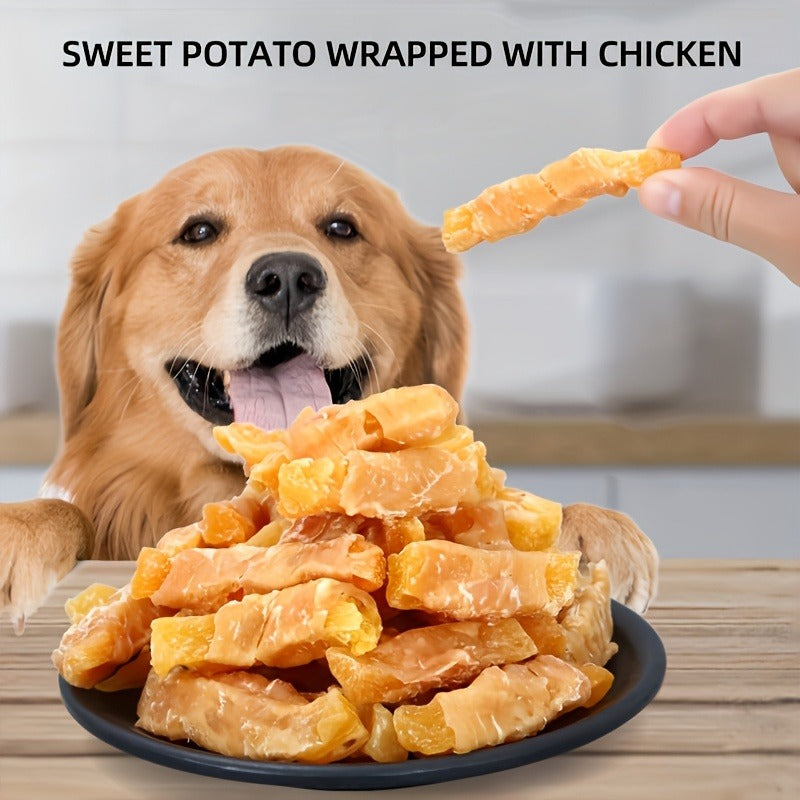 Chicken & Duck Wrapped Dried Sweet Potato, Natural High Protein Easy to Digest, Training Reward Snacks for Small Medium Large Dogs, 150g & 200g | Sweet Potato - product image 11