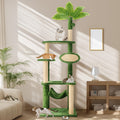 Cat Furniture for Living Room – Cat Tree 55" Large Multi-Level Cat Tower for Indoor Cats with Green Leaves, Hammock, Sisal Scratching Posts & Hanging Ball Toy - product image 8