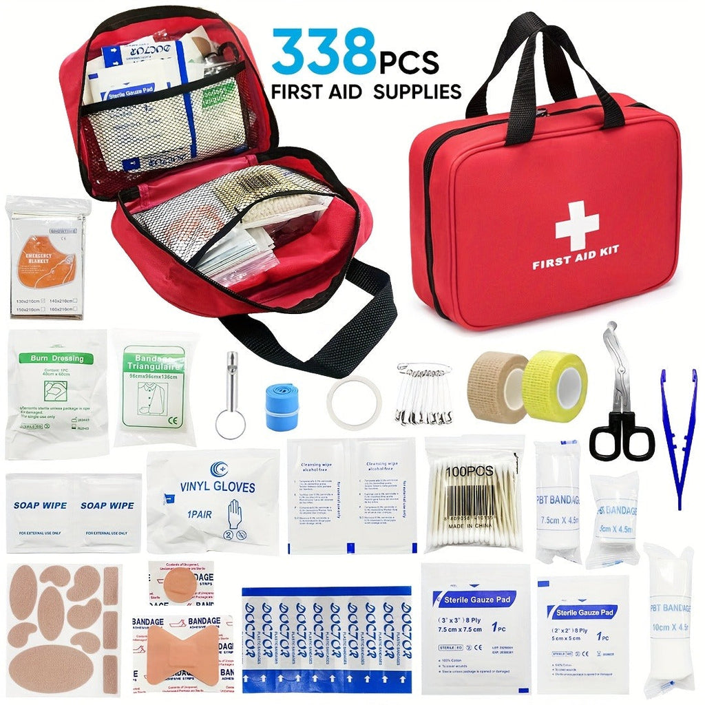 338 Piece First Aid Kit Waterproof Space-saving Trauma Kit Home Car Camping - product image 2