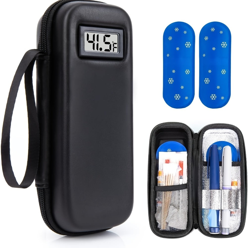 Insulin Cooler Travel Case with Temperature Display – Portable Diabetic Medication Bag with 2 TSA Approved Ice Packs for Insulin Pens, Vials & Diabetic Supplies, Keeps Insulin Cold - product image