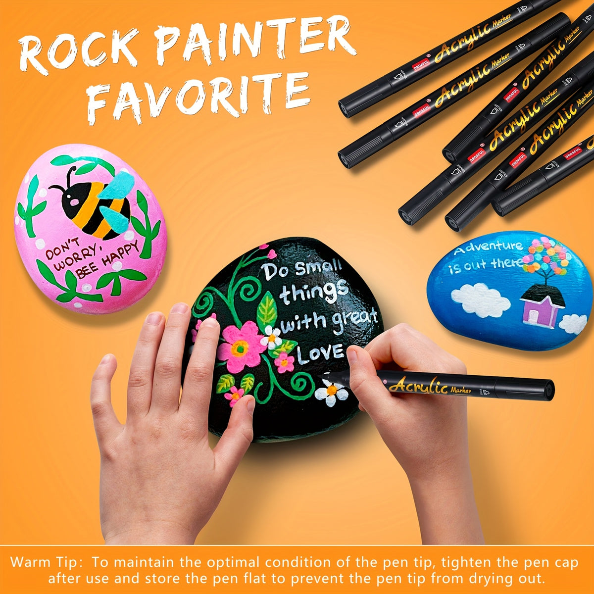 108/72/36 Color Acrylic Paint Markers | Dual Tips, Water-Based, Non-Toxic & Odorless, Suitable For Rock, Fabric, Metal, Glass, Wood, Canvas, Ceramic, Plastic - product image 6